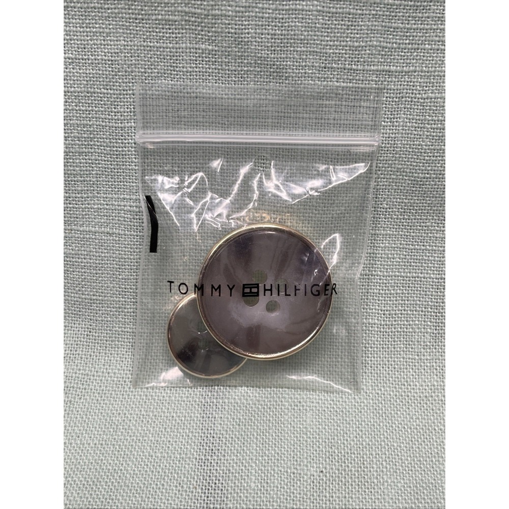 Tommy Hilfiger Replacement Buttons Gold Rim Engraved Logo 4 Hole Shirt Jacket